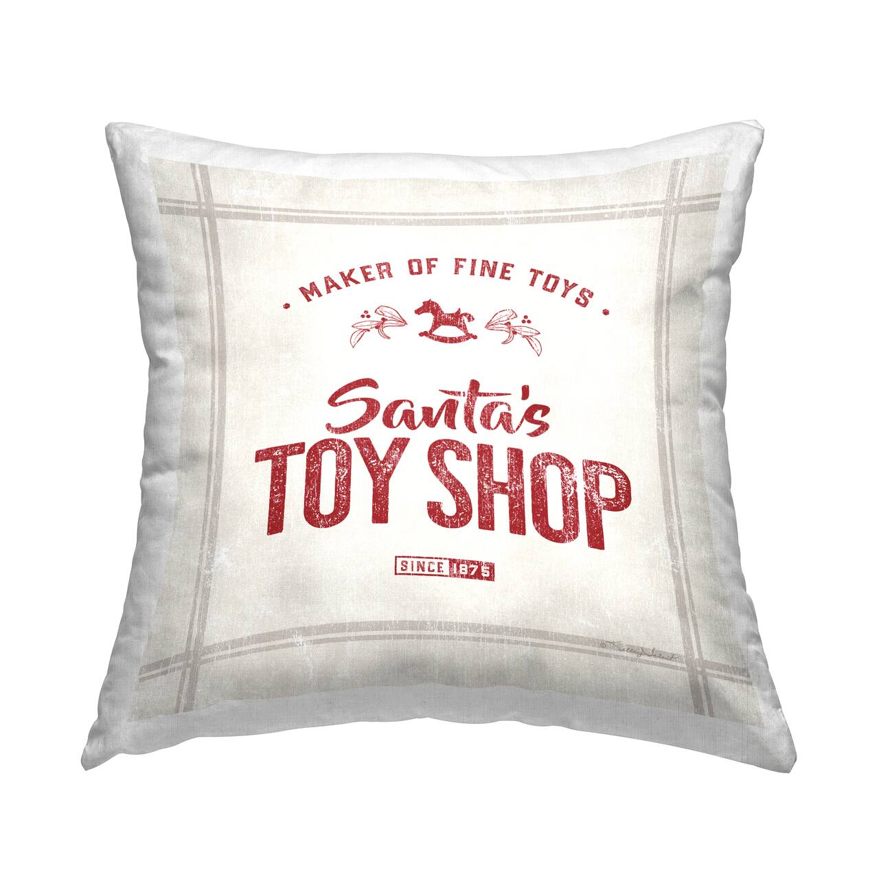 Stupell Industries Santa's Toy Shop Vintage Throw Pillow